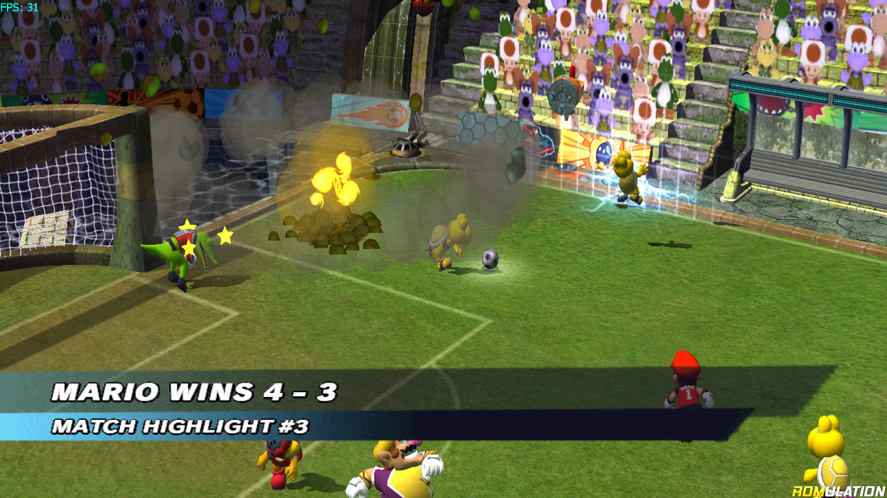 super mario strikers gamecube explosion hits